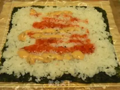 Make Spicy Squid Sushi step 12