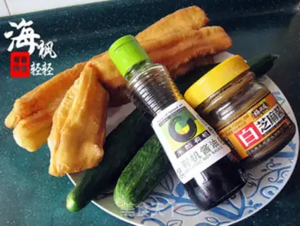 Make Mixed cucumber with fried dough sticks step 0
