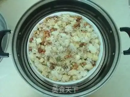 Make Pork taro cake step 7