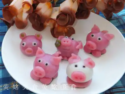 Make Cute pig pig glutinous rice dumplings step 12