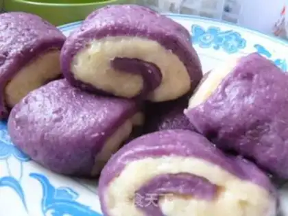 Make Two-color steamed buns step 7