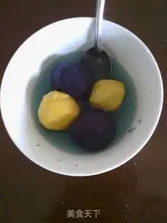 Make Purple sweet potato glutinous rice balls step 11