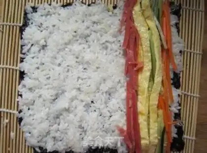 Make gimbap step 8
