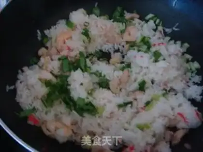 Make Yellow cloth egg mixed rice step 4