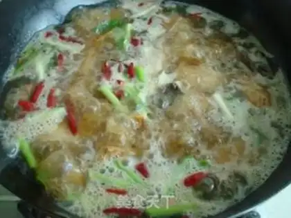 Make Stewed pork belly with cured fish and tofu bamboo step 5