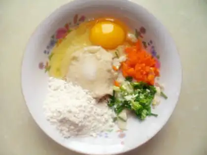 Make Soy milk residue egg cake step 1