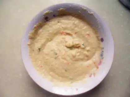 Make Soy milk residue egg cake step 2