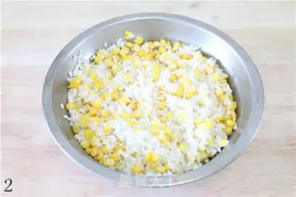 Make Purple sweet potato and corn-flavored rice dumplings step 1