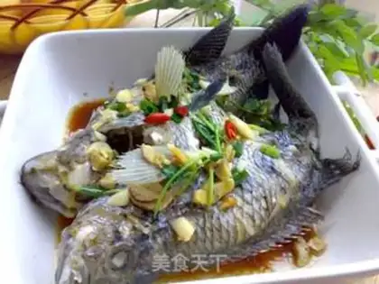 Make Steamed ginger and shallot with small flower spots step 5