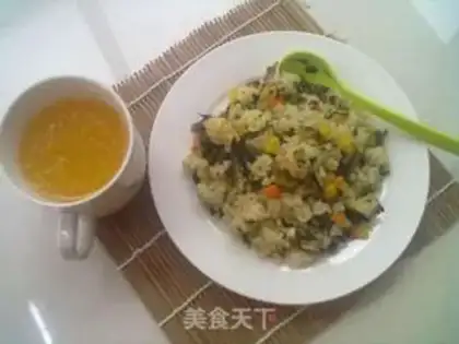 Make Fried rice with cabbage sauce and radish step 9