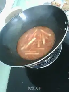 Make Fried rice cake with spicy cabbage step 5
