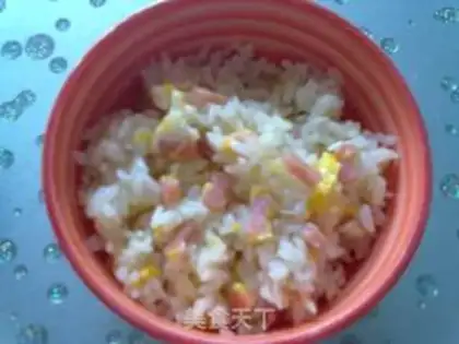 Make bowknot egg fried rice step 9
