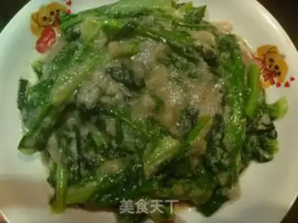Make Stewed lettuce leaves with rice flour step 3