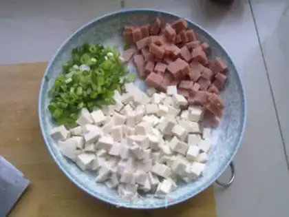 Make Three-color tofu soup step 0