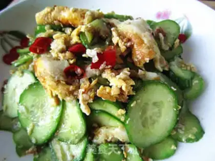 Make Scrambled eggs with cucumber step 7