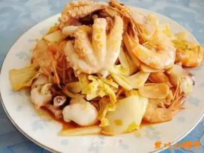 Make stir-fried baby vegetable with double fresh food step 8