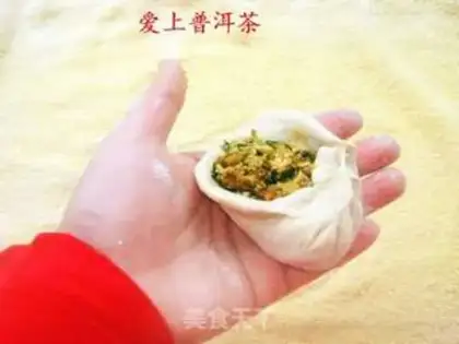 Make Big steamed buns with mushroom and fresh meat step 5