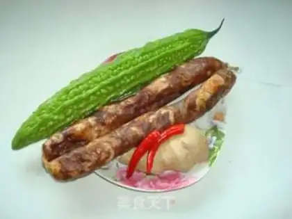 Make Fried sausage with bitter gourd step 0