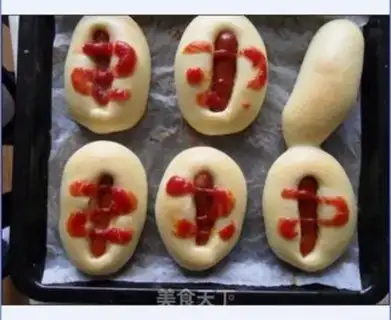 Make ketchup hot dog buns step 6