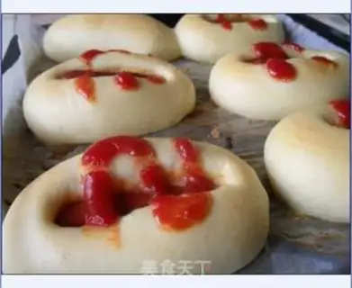 Make ketchup hot dog buns step 8