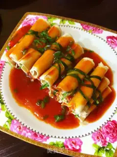 Make Bean skin sausage roll step 8