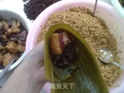 Make Dried plum vegetable rice dumpling step 4