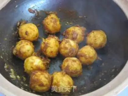 Make Bamboo stick curry fish ball step 5