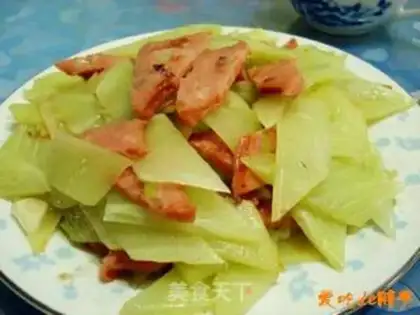 Make stir-fried ham with lettuce step 7