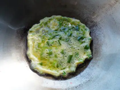 Make Balsam pear egg cake step 6