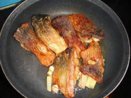 Make Cooking fish steak and tofu step 9