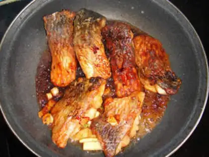 Make Cooking fish steak and tofu step 10