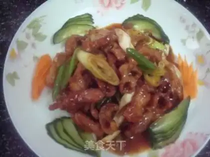 Make stir-fried pork neck with green onions step 10