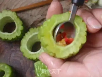 Make Stuffed bitter gourd step 1