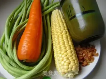Make Corn shrimp mixed with cowpea step 0