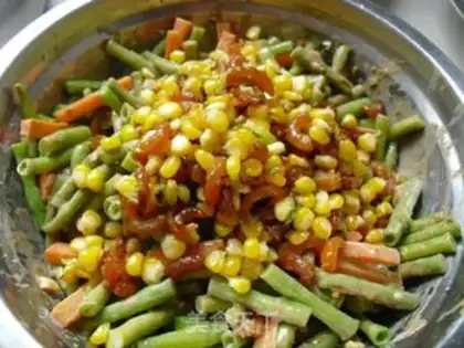 Make Corn shrimp mixed with cowpea step 7