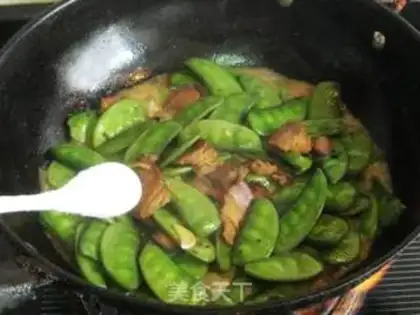 Make stir-fried bacon with green lentils step 6