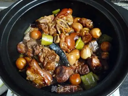 Make stir-fried chicken offal with purple cabbage step 5
