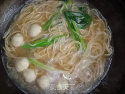 Make Fish ball seafood noodles step 8