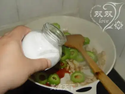 Make Chicken silk and bitter melon step 12