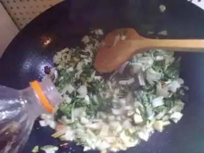 Make stir-fried fresh pickles step 7