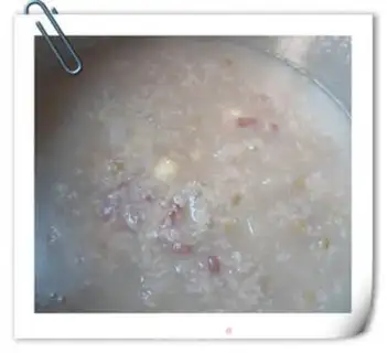 Make Sanbao green bean congee step 8