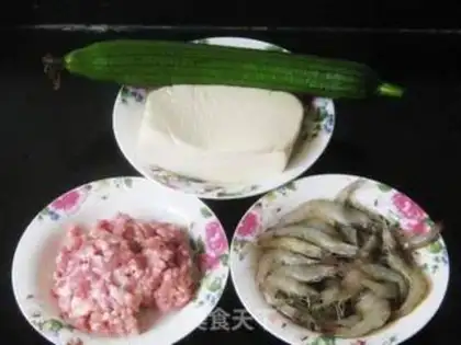 Make Meatball shrimp stew tofu step 0