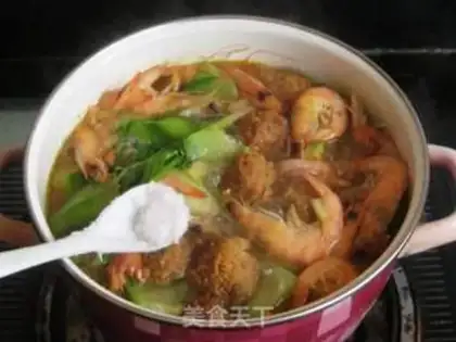 Make Meatball shrimp stew tofu step 12