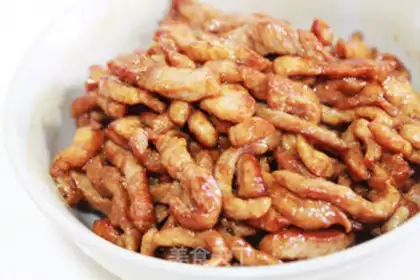 Make Olive bean fried meat step 4