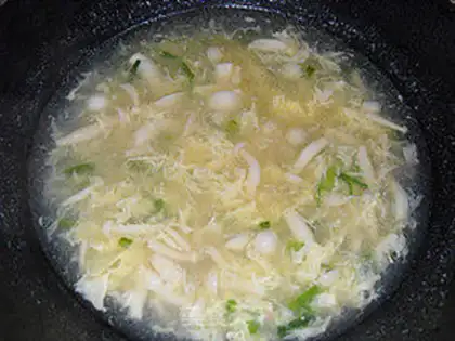 Make White mushroom egg soup step 5