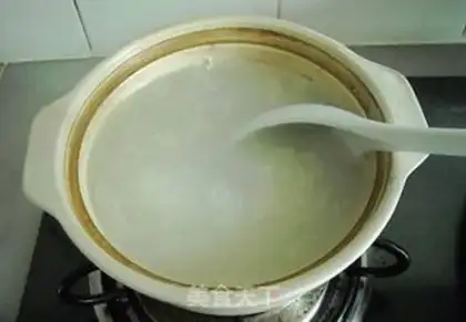 Make Egg shrimp congee step 7