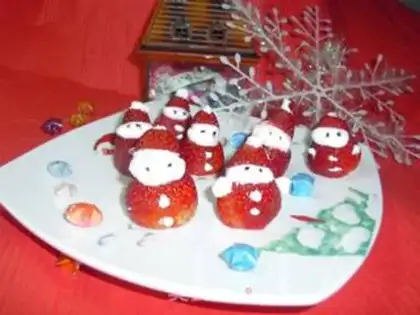 Make Strawberry Snowman step 6