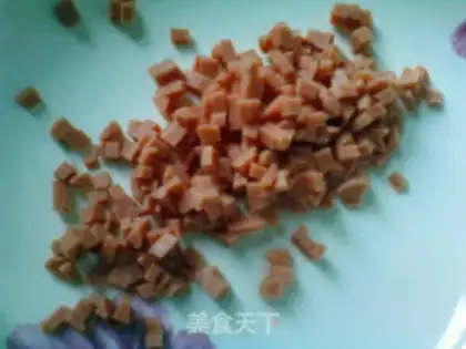 Make Corn ham omelet step 3