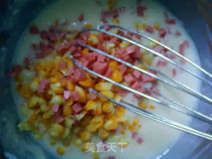 Make Corn ham omelet step 7