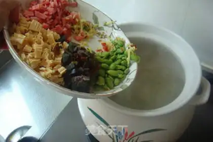 Make Egg and ham congee step 4
